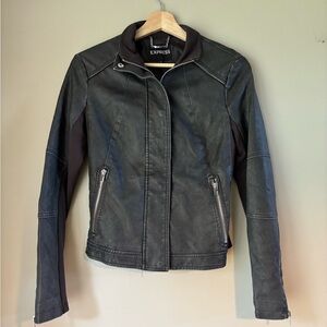 Express Black Faux Leather Jacket NWT